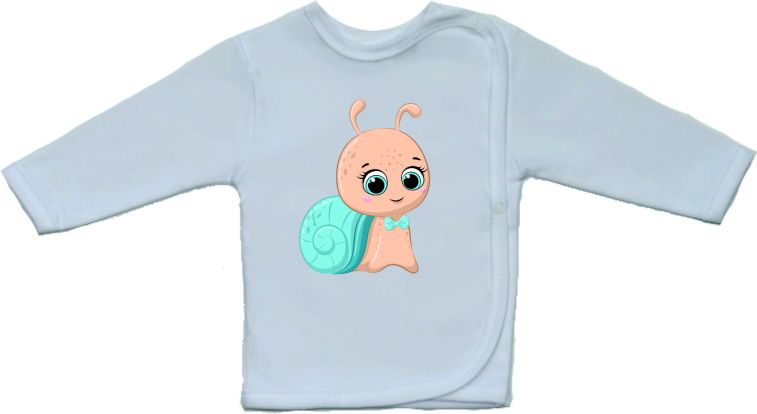 Bavlněná kojenecká košilka, Gama, větší roztomilý tyrkysový šneček velikost 52 - obrázek 1