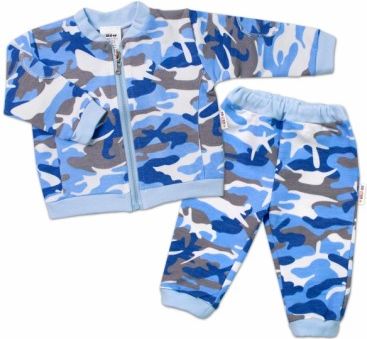 BABY NELLYS Kojenecká tepláková souprava Army, modrá, Velikost koj. oblečení 62 (2-3m) - obrázek 1