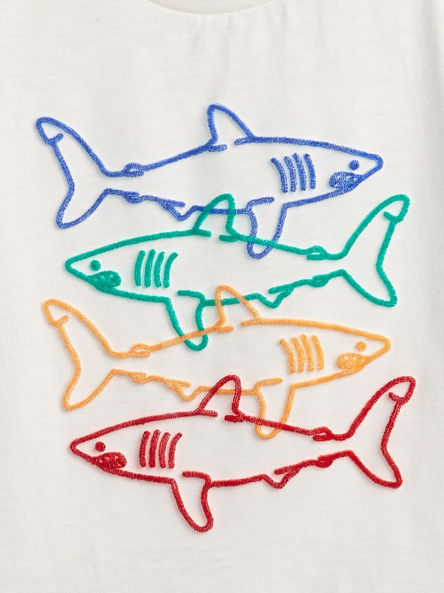 GAP bílé dětské tričko shark graphic t-shirt - XS - obrázek 3