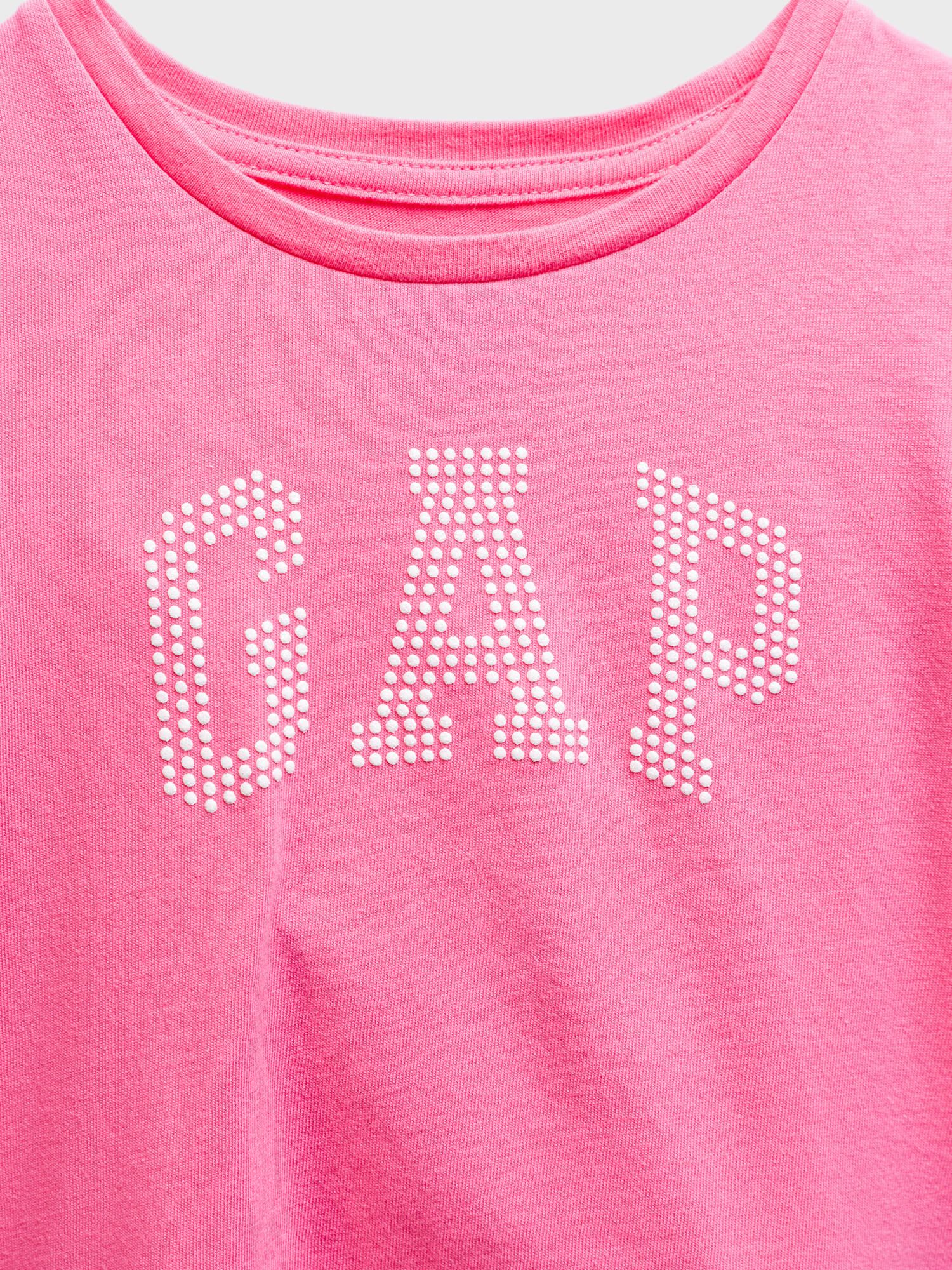 GAP růžové dětské tričko Logo organic cotton t-shirt - 18-24M - obrázek 3