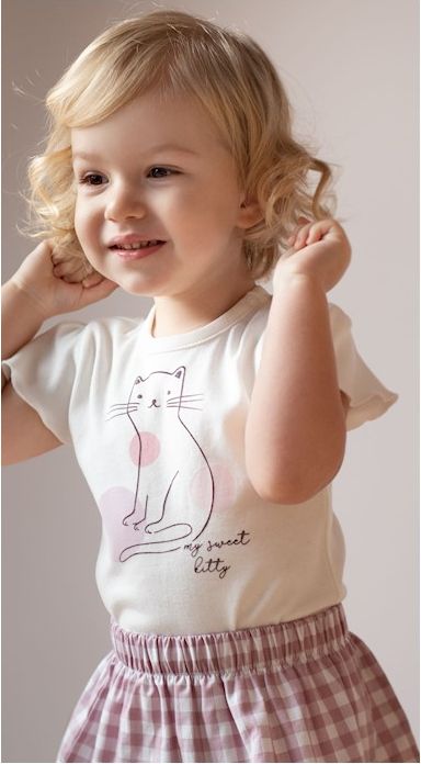 PINOKIO Body krátký rukáv Cat Sweet cherry vel. 86 - obrázek 2