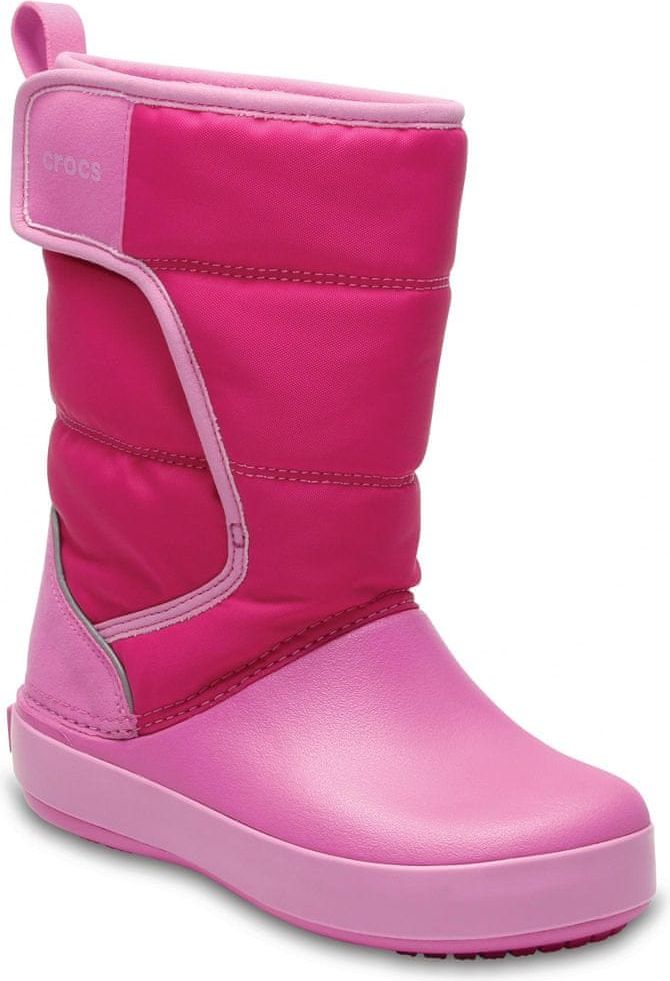Crocs LodgePoint Snow Boot Kids Candy Pink/Party Pink 33,5 - obrázek 1