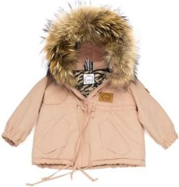 LATTANTE bunda s kapucí úmělá kožešina růžová 92/98 cm - obrázek 1
