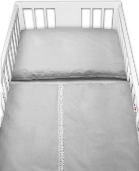 Baby Nellys Luxusní 3-dílná sada Mantinel s povlečením Royal Baby - šedá - 120x90 - obrázek 3