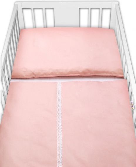 Baby Nellys Luxusní 3-dílná sada Mantinel s povlečením Royal Baby - pudrová - 120x90 - obrázek 2