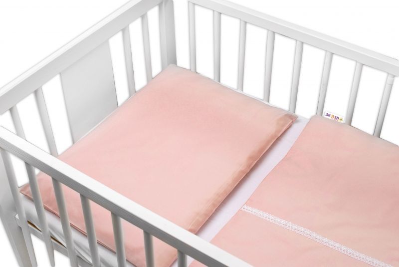 Baby Nellys Luxusní 3-dílná sada Mantinel s povlečením Royal Baby - pudrová - 120x90 - obrázek 3