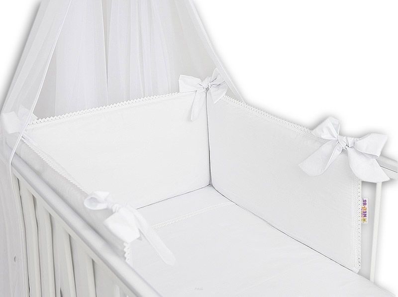 Baby Nellys Luxusní 3-dílná sada Mantinel s povlečením Royal Baby - bílá - 120x90 - obrázek 1