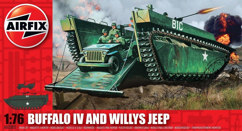 Classic Kit military A02302 Buffalo Amphibian and Jeep 1:76 - obrázek 1