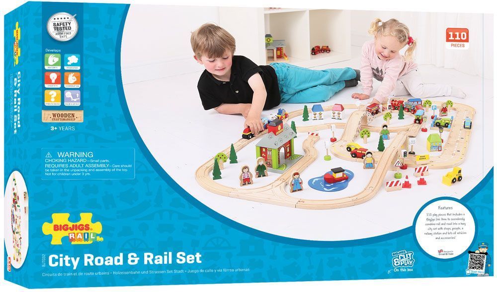 Bigjigs Rail - Vláčkodráha s cestami- poškozený obal - obrázek 3