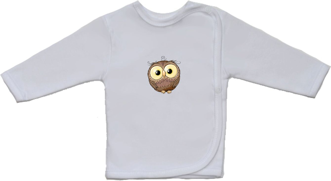 Kojenecká košilka s obrázkem, Gama, menší roztomilá hnědá sovička velikost 52 - obrázek 1