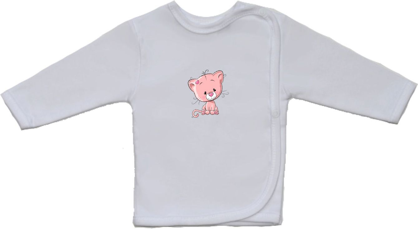 Dětská košilka s obrázkem, Gama, menší roztomilá růžová kočička velikost 52 - obrázek 1