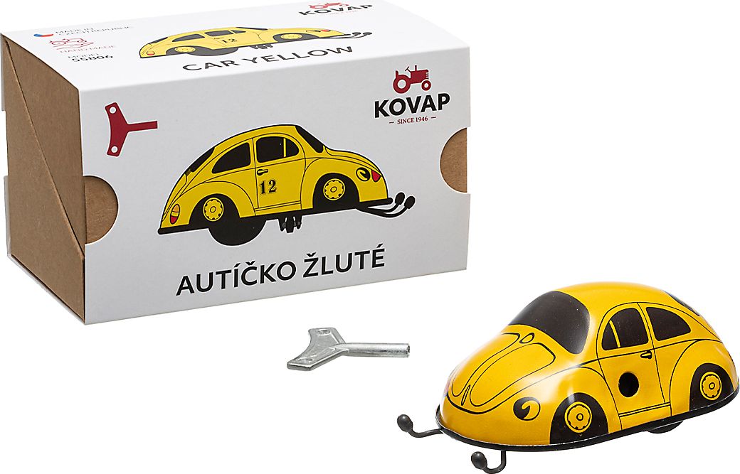 KOVAP Autíčko žluté na klíček - obrázek 3