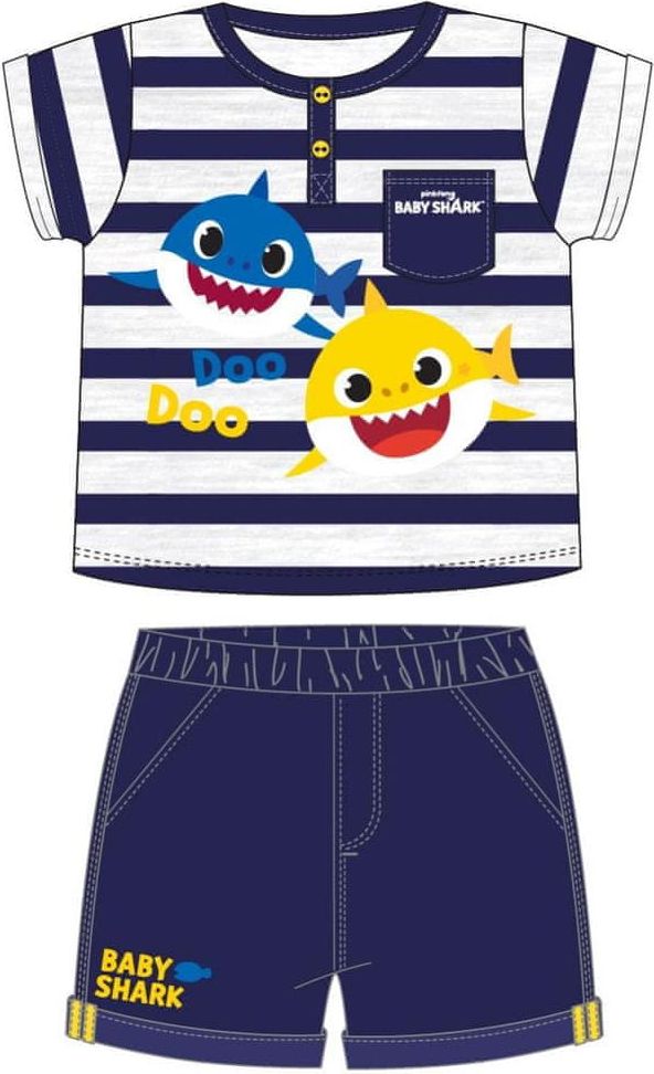 Disney dětský set tričko a kraťasy Baby Shark 2200006959 80 tmavě modrá - obrázek 1