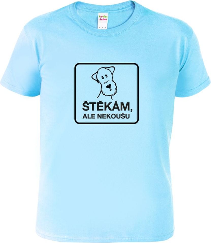 Hobbytriko Vtipné tričko - Štěkám, ale nekoušu Barva: Nebesky modrá (15), Velikost: 4XL - obrázek 1
