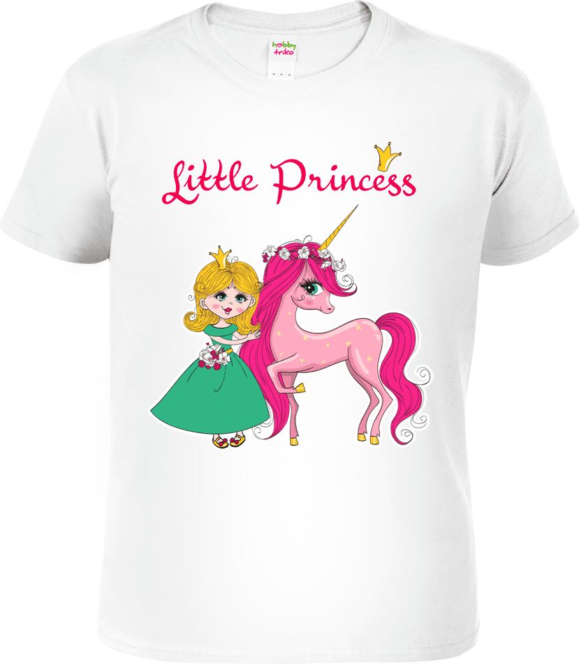 Hobbytriko Tričko s jednorožcem - Little Princess Barva: Bílá (00), Velikost: 10 let / 146 cm - obrázek 1