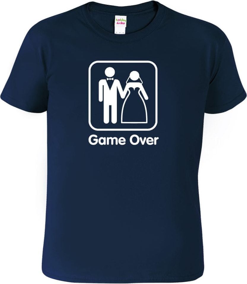 Hobbytriko Vtipné tričko - Game Over Barva: Námořní modrá (02), Velikost: M - obrázek 1