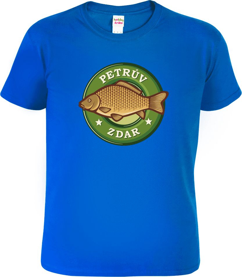 Hobbytriko Dětské rybářské tričko - Petrův zdar (kapr) Barva: Královská modrá (05), Velikost: 8 let / 134 cm - obrázek 1