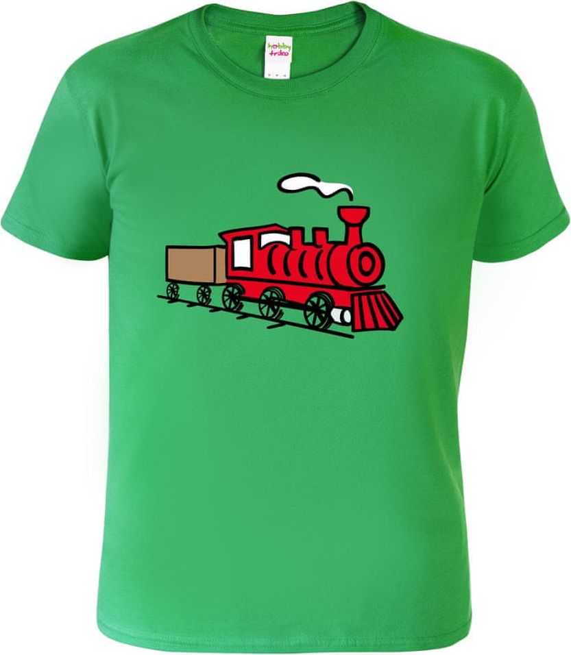 Hobbytriko Dětské tričko s vlakem - Parní vláček Barva: Středně zelená (16), Velikost: 12 let / 158 cm - obrázek 1