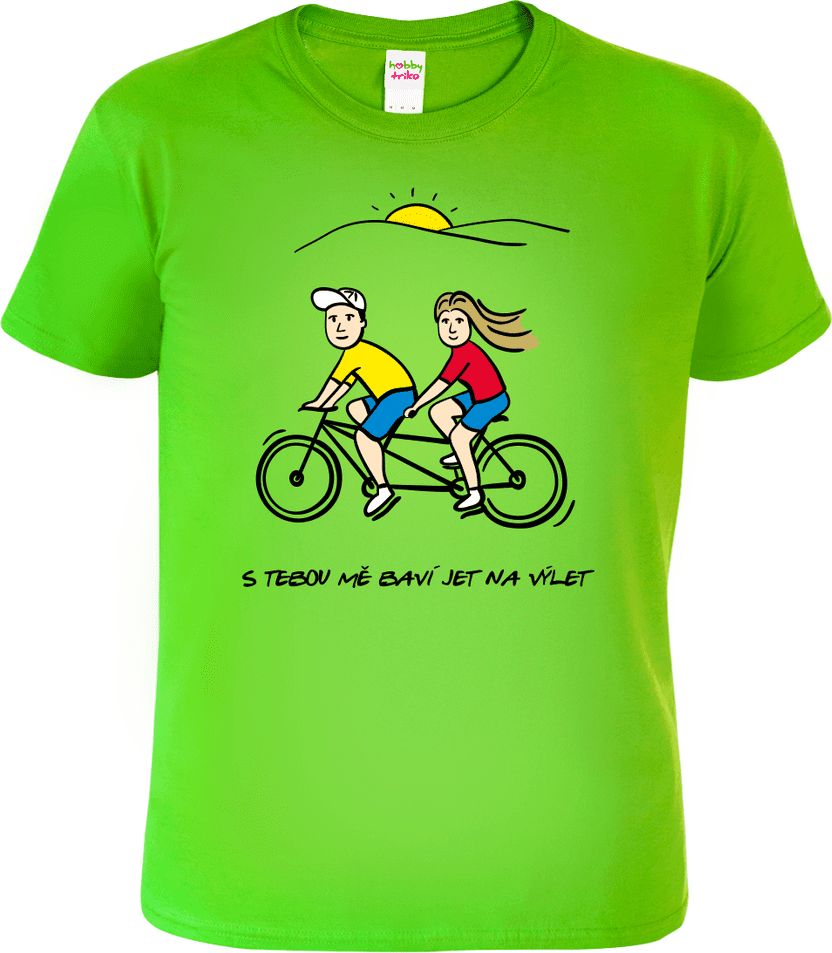 Hobbytriko Dětské tričko pro cyklistu - Dvojkolo Barva: Apple Green (92), Velikost: 6 let / 122 cm - obrázek 1