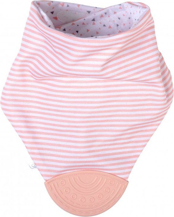 Oboustranný slintáček s kousátkem Saro Baby Pink 2021 - obrázek 1