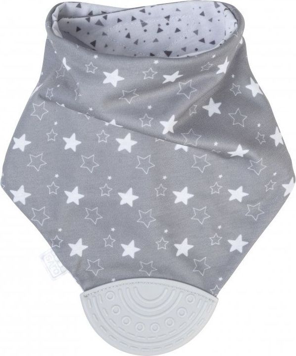 Oboustranný slintáček s kousátkem Saro Baby Grey 2021 - obrázek 1