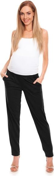 Be MaaMaa Těhotenské kalhoty s pružným, vysokým pásem - černé, vel. L/XL - S/M - obrázek 1
