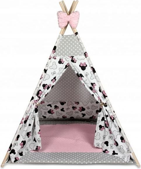 Baby Nellys Stan pro děti týpí s velkou výbavou,Minnie, bílá, černá, červená - obrázek 7