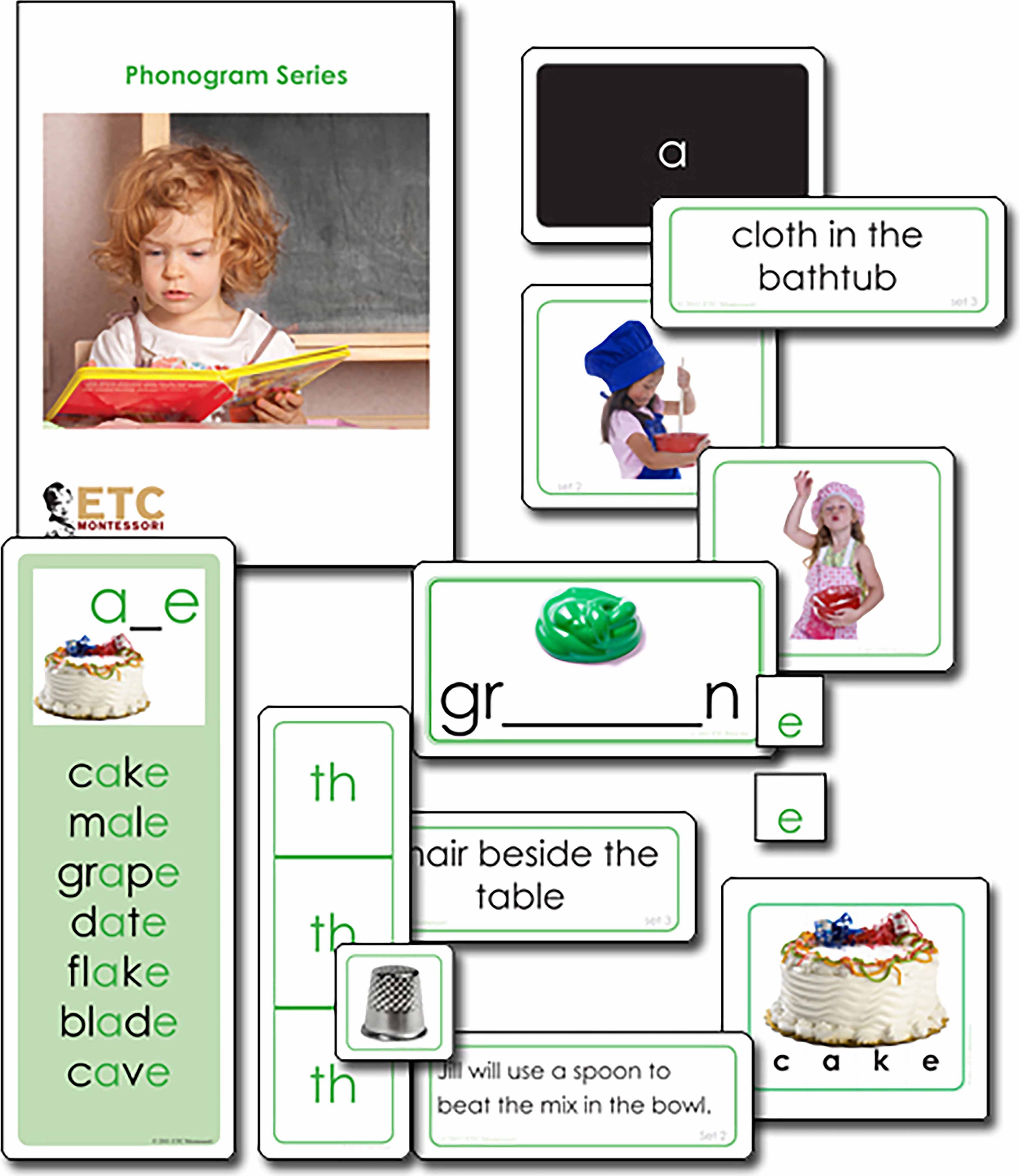Nienhuis Montessori Phonogram Reading Series (Green) - obrázek 1