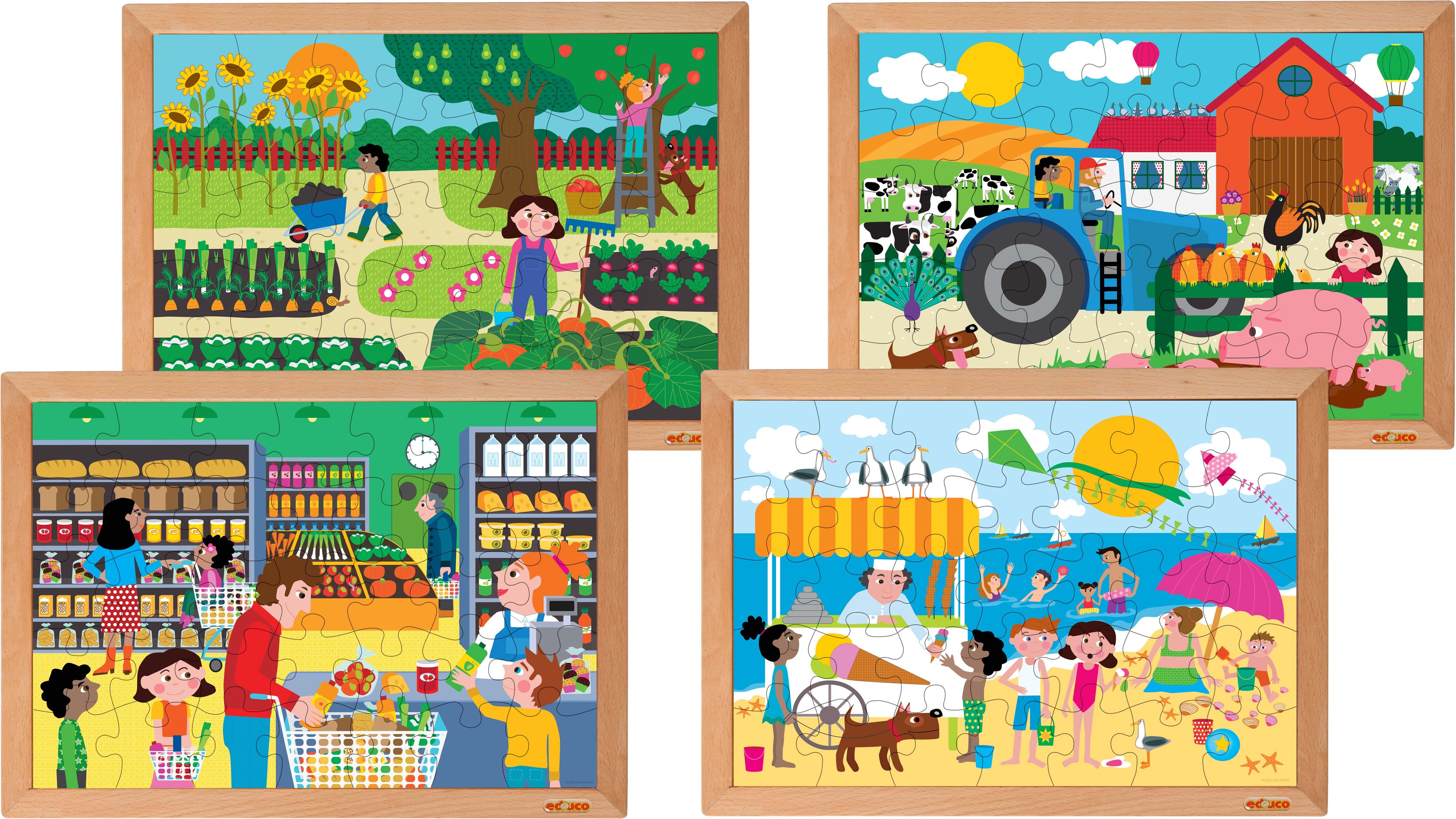 Math puzzles number sense - set of 4 l Wooden puzzles l Educo - obrázek 1