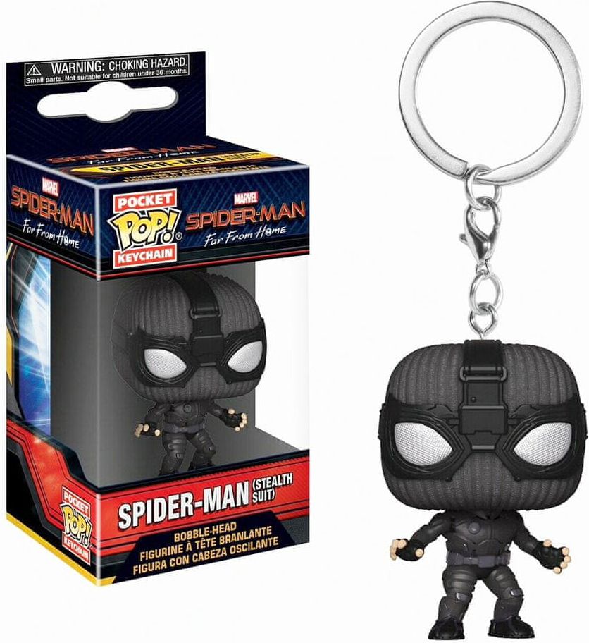 Funko Pop Keychain: Spider-Man Far From Home - Spider-Man (Stealth Suit) - obrázek 1