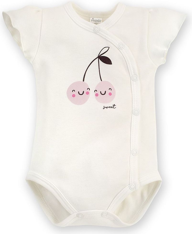 Body krátký rukáv rozepínací Pinokio Sweet Cherry Ecru - obrázek 1