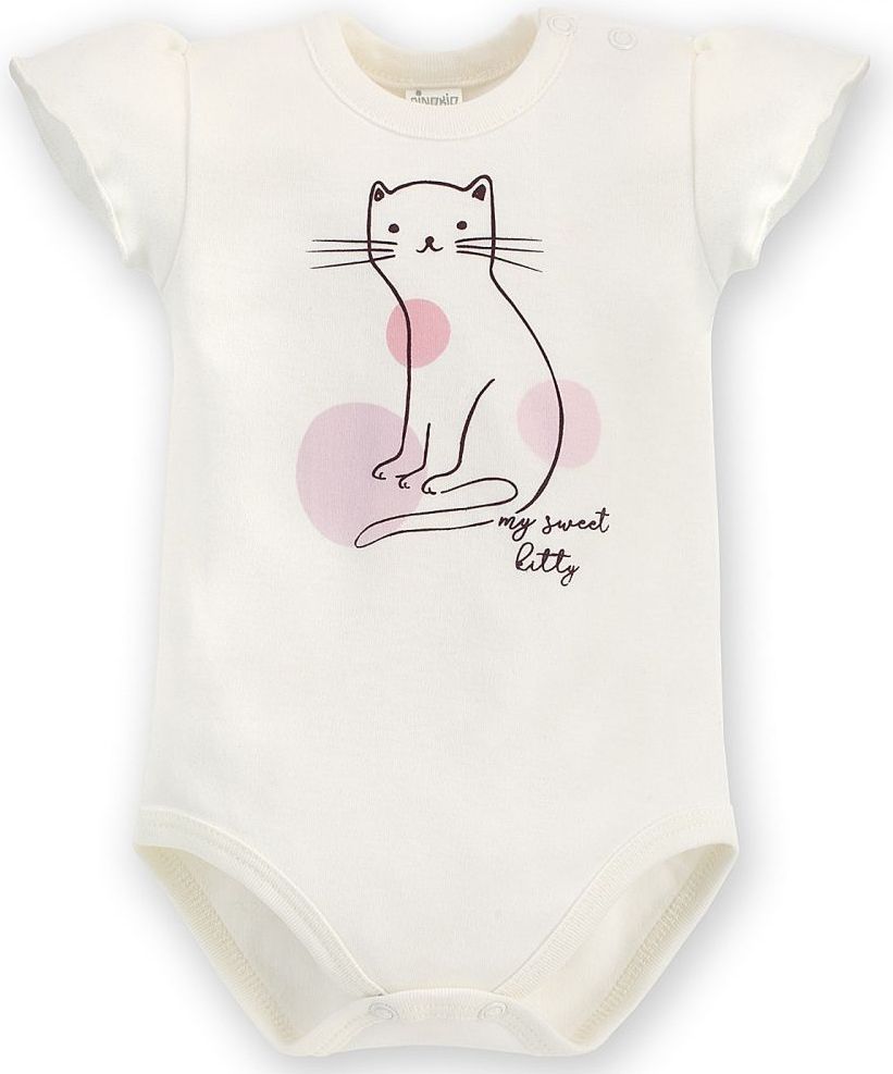 Body krátký rukáv Pinokio Sweet Cherry Ecru Cat - obrázek 1