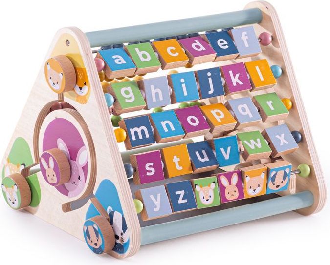Bigjigs Toys trojboký aktivní hranol počty a abeceda se zvířátky - obrázek 1