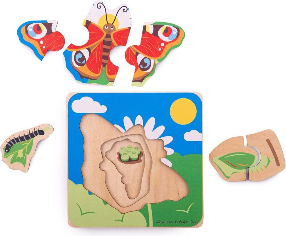 Bigjigs Toys Vkládací puzzle životní cykly motýla - obrázek 2