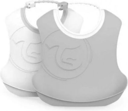 Plastový bryndák Twistshake, 2 ks - šedý/bílý, 4 m+ - obrázek 1