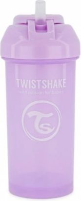 Láhev s brčkem Twistshake - 6m+, 360 ml, fialová - obrázek 1