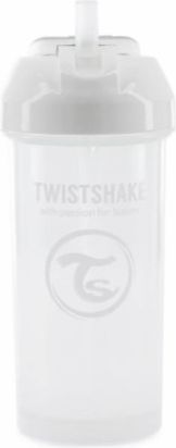 Láhev s brčkem Twistshake - 6m+, 360 ml, bílá - obrázek 1
