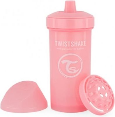 Láhev pro děti Twistshake se sítkem, 12 m+, 360 ml, růžová - obrázek 1