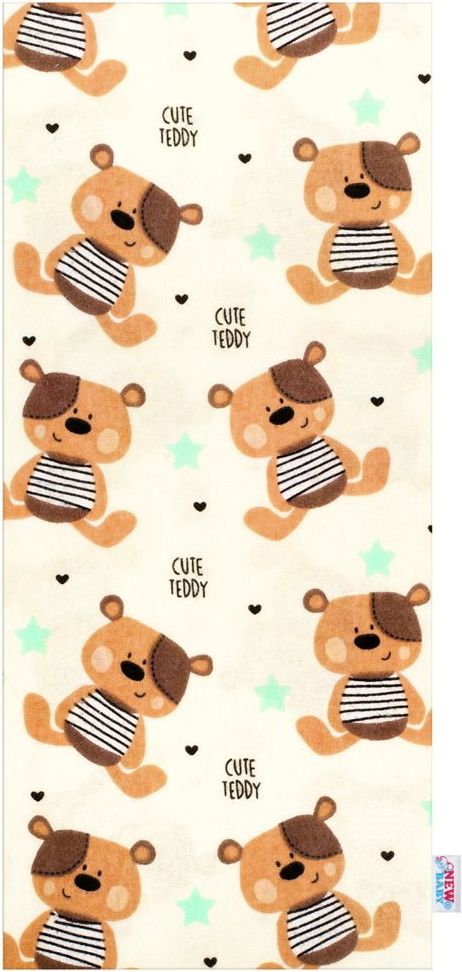 NEW BABY Flanelová plena s potiskem Varianta: New Baby Cute Teddy - bílá - obrázek 6