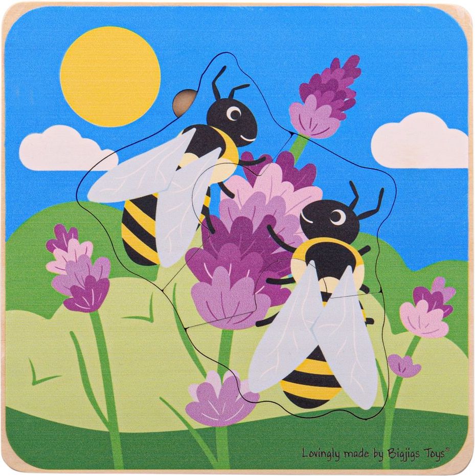 Bigjigs Toys Vkládací puzzle životní cykly včely - obrázek 1