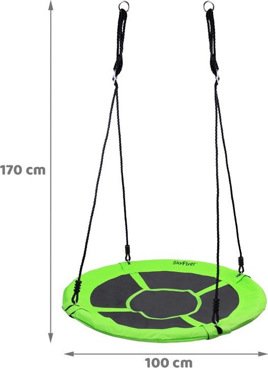 SkyFlyer Houpací hnízdo 100 cm Zelené - obrázek 4