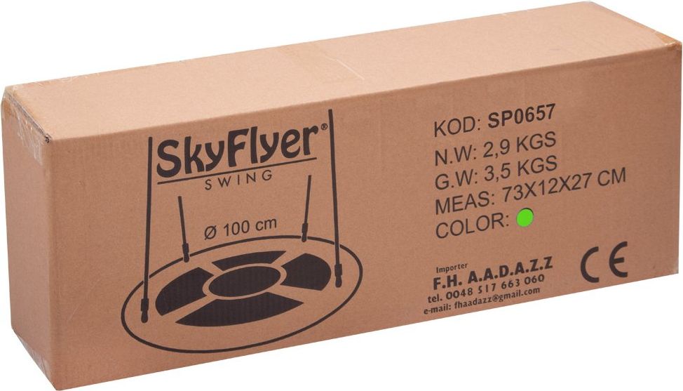 SkyFlyer Houpací hnízdo 100 cm Zelené - obrázek 10