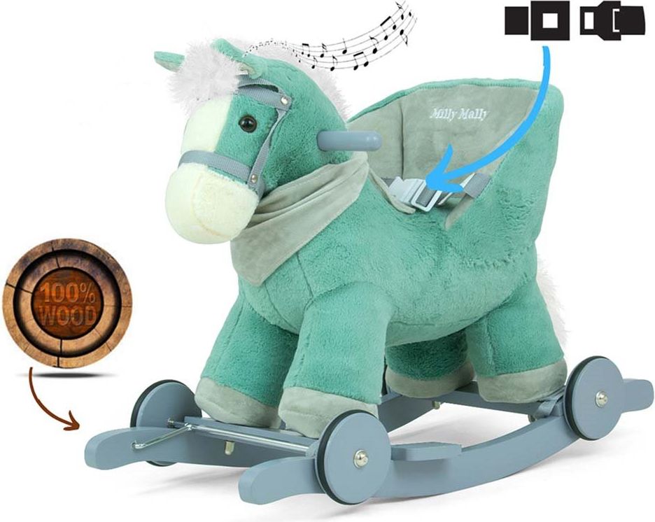MILLY MALLY Houpací Varianta: hračka s melodií a kolečky Milly Mally Polly Medvídek šedo-růžový - šedá - obrázek 14