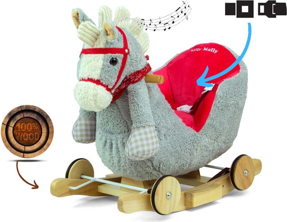 MILLY MALLY Houpací Varianta: hračka s melodií a kolečky Milly Mally Polly Medvídek šedo-růžový - šedá - obrázek 20