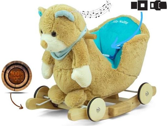 MILLY MALLY Houpací Varianta: hračka s melodií a kolečky Milly Mally Polly Medvídek šedo-růžový - šedá - obrázek 28