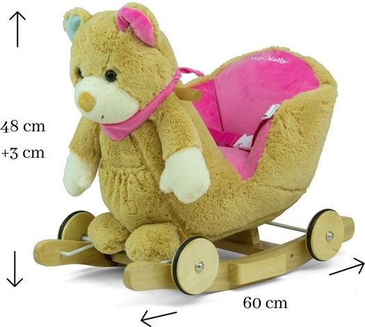 MILLY MALLY Houpací Varianta: hračka s melodií a kolečky Milly Mally Polly Medvídek šedo-růžový - šedá - obrázek 36