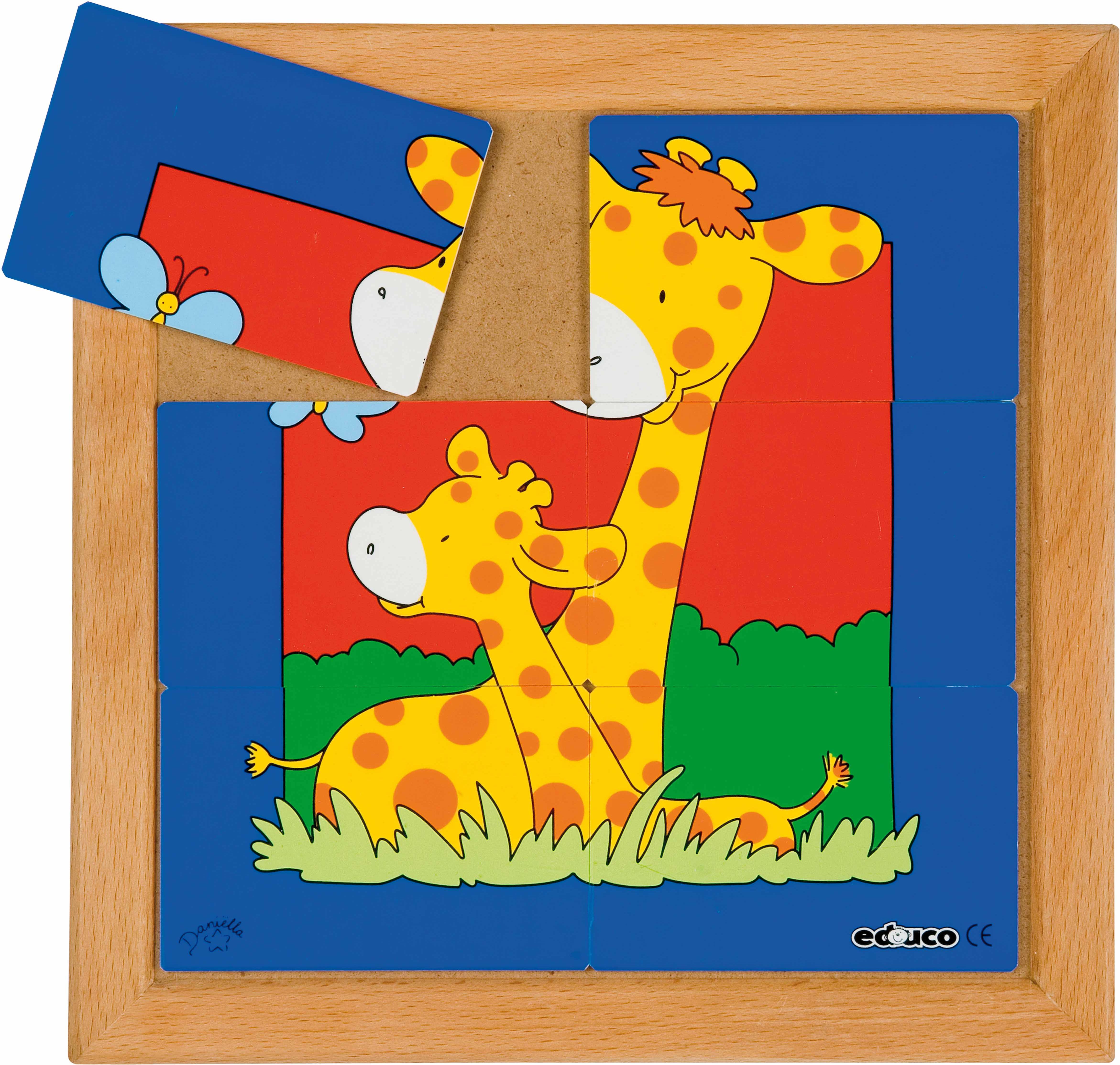 Educo Puzzle zvířat - Matka a mládě - žirafa (6 dílků) - obrázek 1