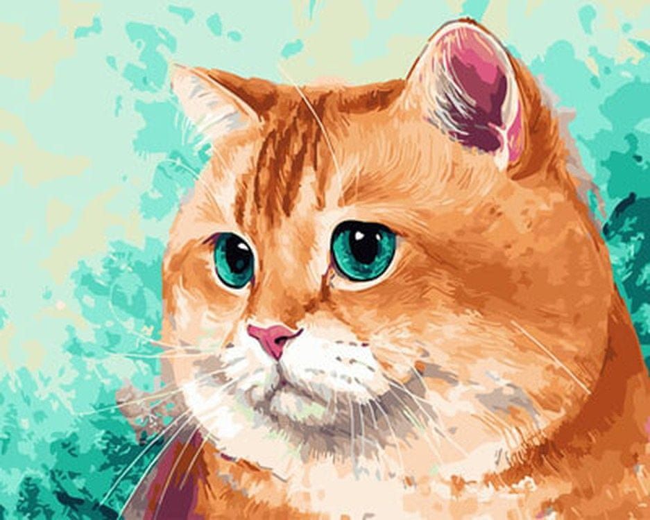 Kouzelný Art Malování podle čísel Zrzavý kocour - obrázek 1