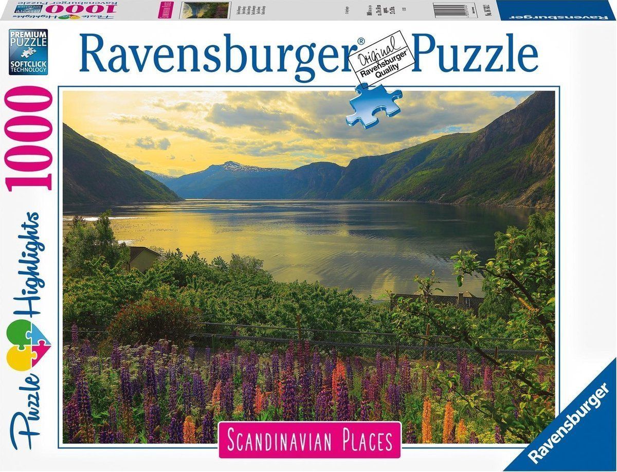 RAVENSBURGER Puzzle Fjord v Norsku 1000 dílků - obrázek 2