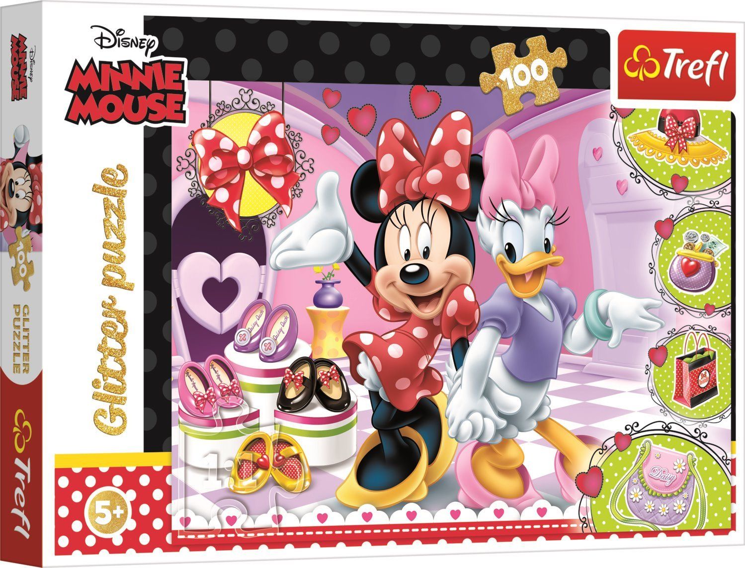 TREFL Třpytivé puzzle Minnie a Daisy 100 dílků - obrázek 1